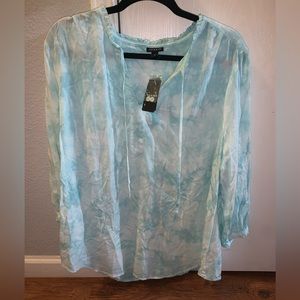 NWT Torrid Size 0 Light Blue Tye Dye Top